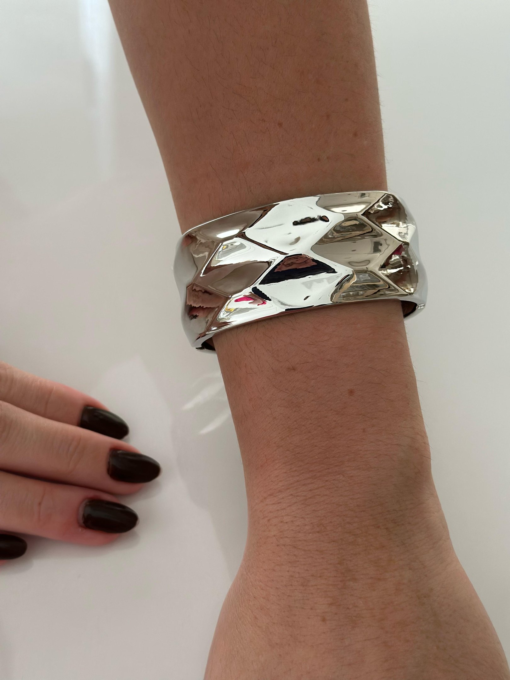 Bracelete Folheado a Prata Geométrico