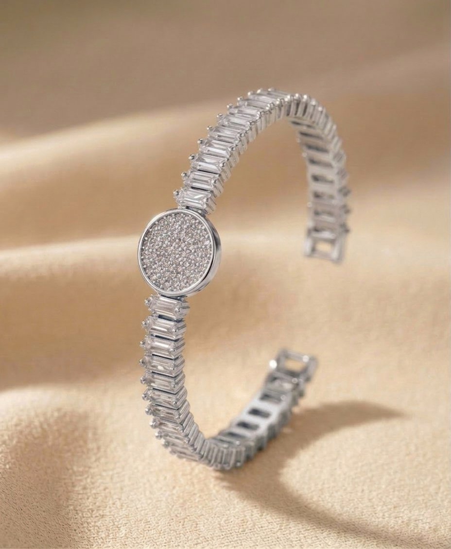 Bracelete Folheado a Prata Redondo
