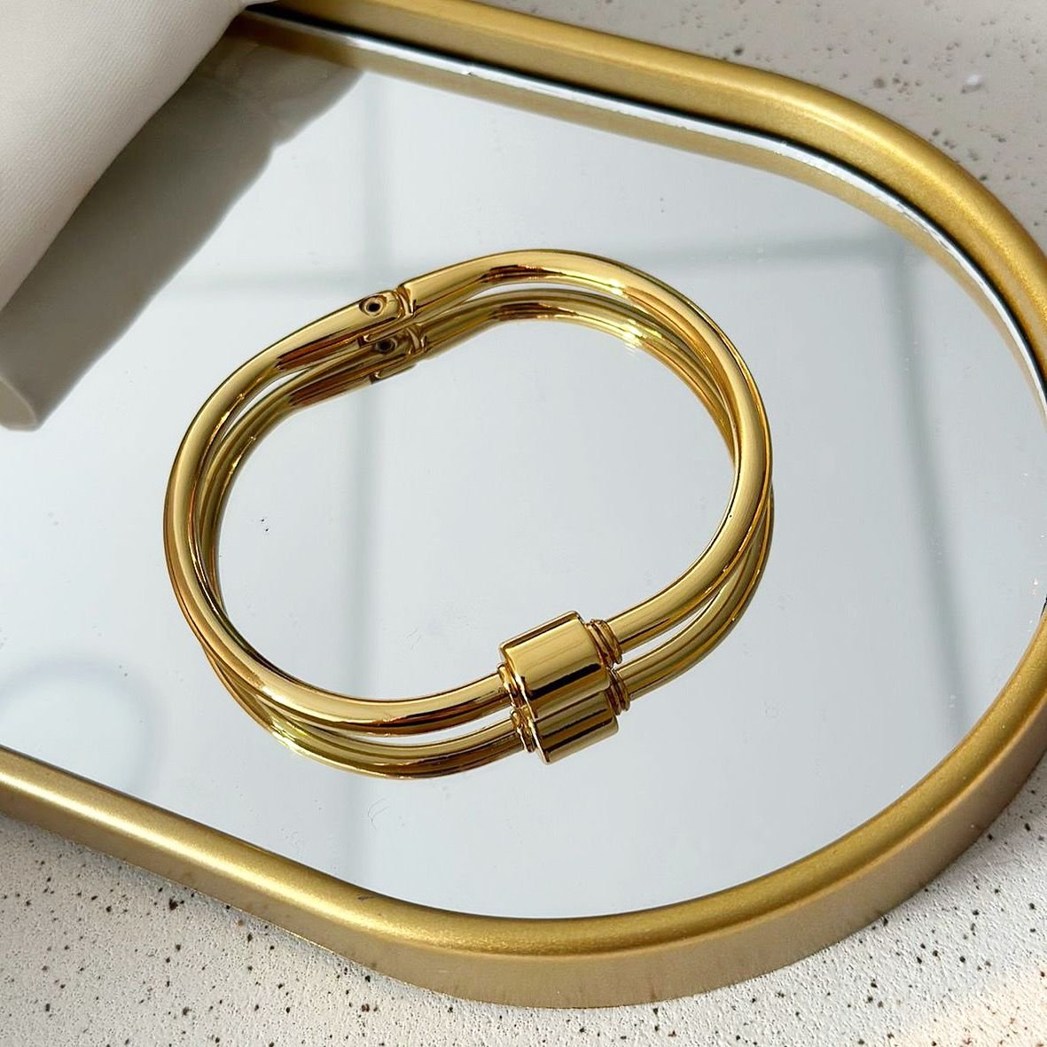 Bracelete Semijoia Ouro 18K Rosquear