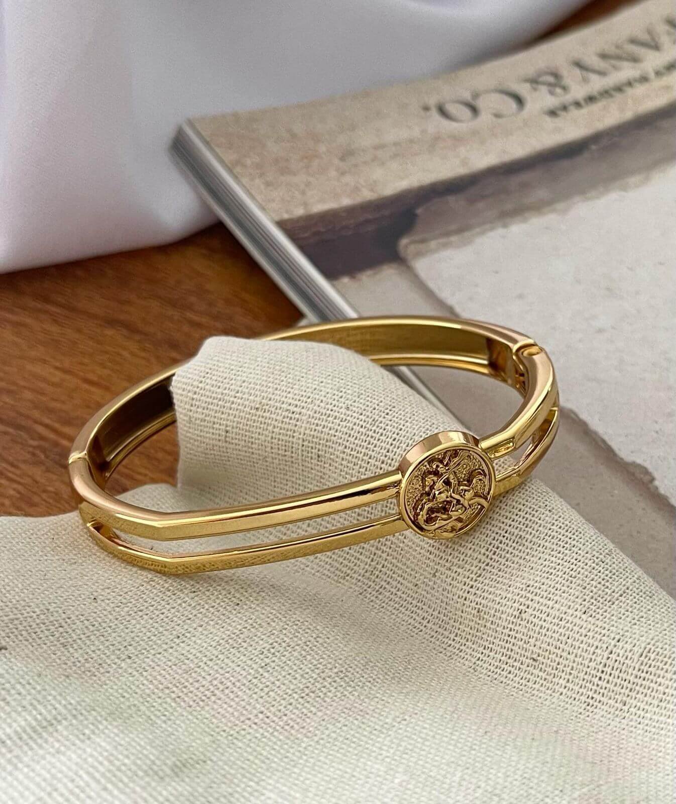 Bracelete Semijoia São Jorge E Escrita