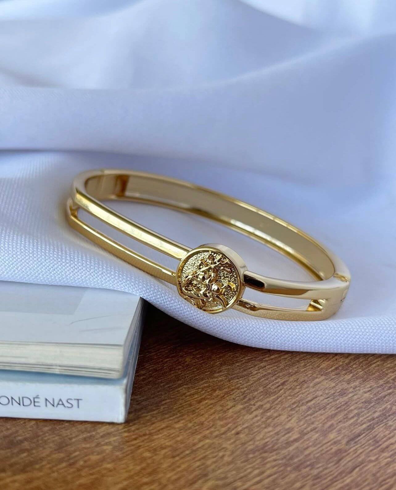 Bracelete Semijoia São Jorge E Escrita