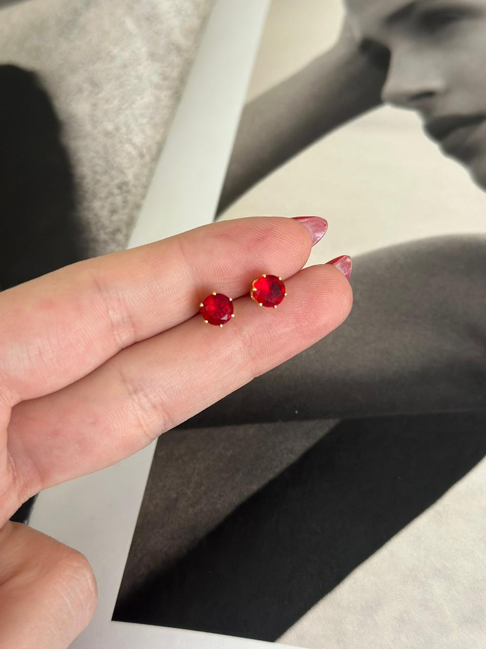 Brinco Folheado a Ouro18K Vermelho