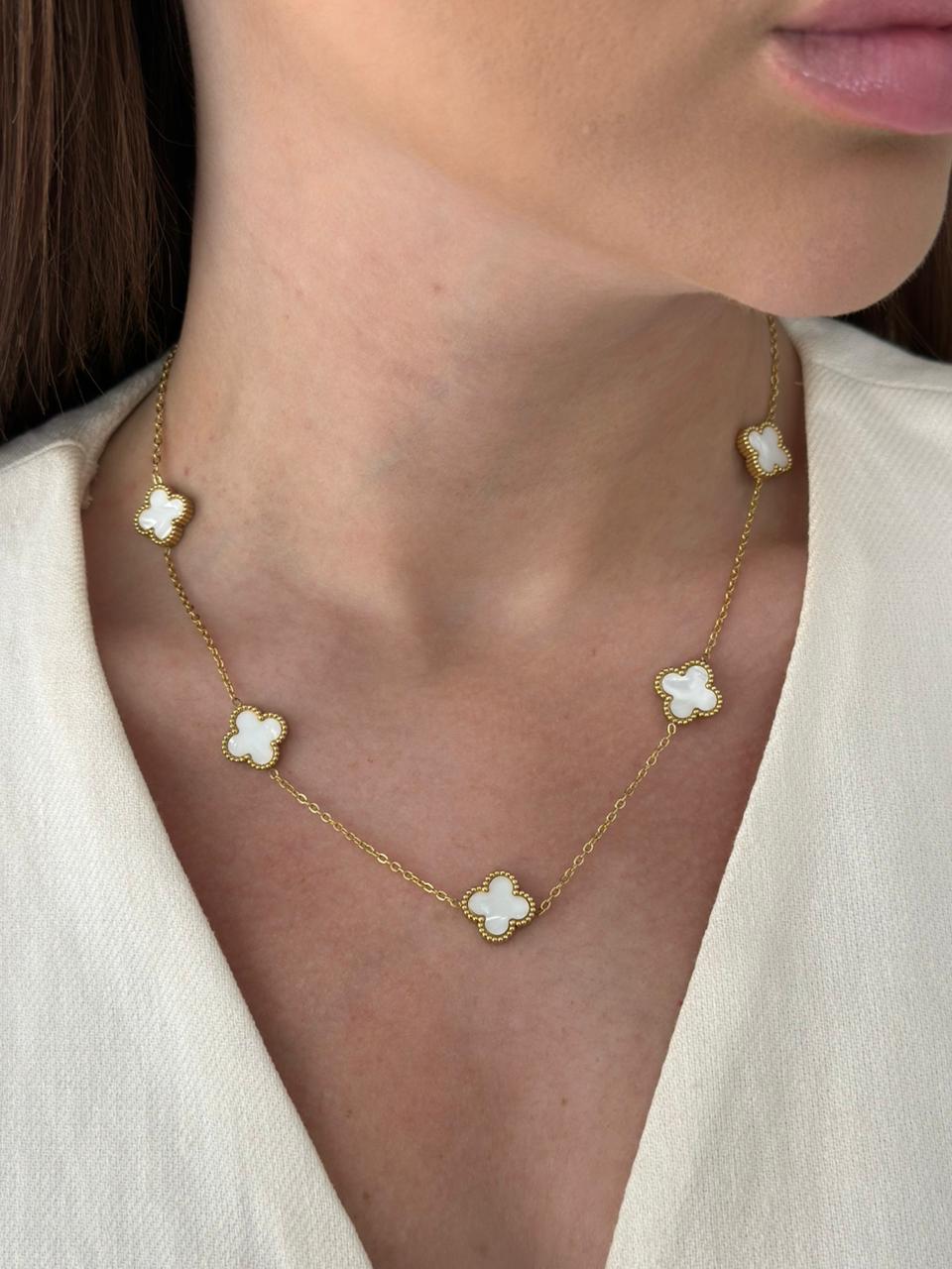 Colar Aço Inoxidável Inspiração Virginia Branco