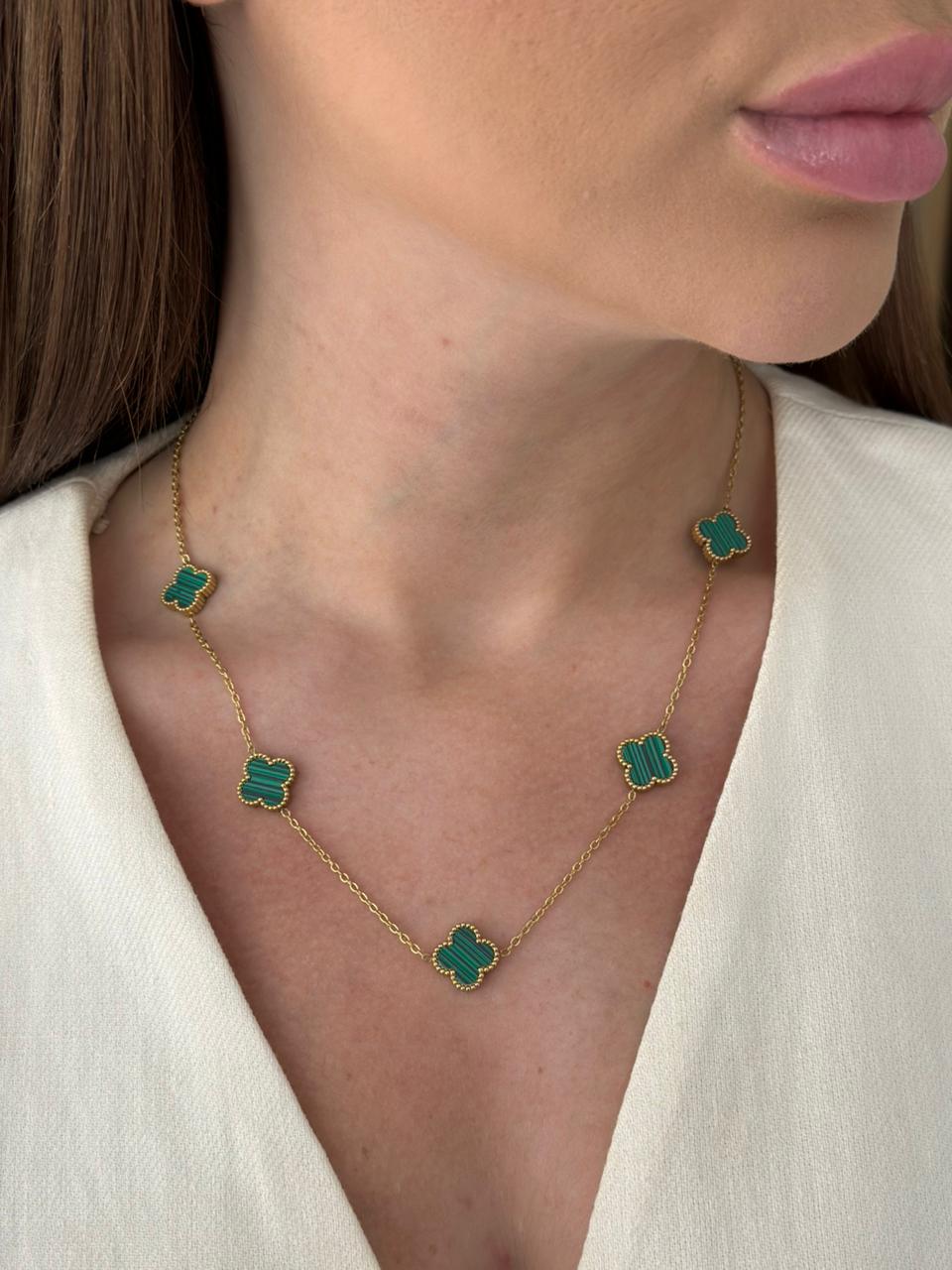 Colar Aço Inoxidável Inspiração Virginia Verde